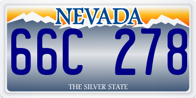 NV license plate 66C278