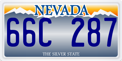 NV license plate 66C287
