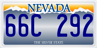 NV license plate 66C292