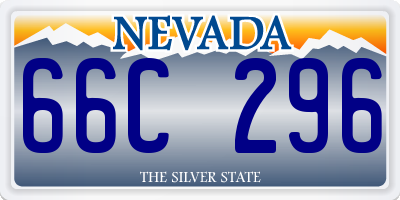 NV license plate 66C296