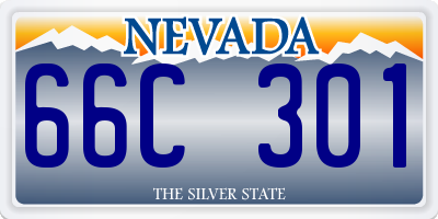 NV license plate 66C301