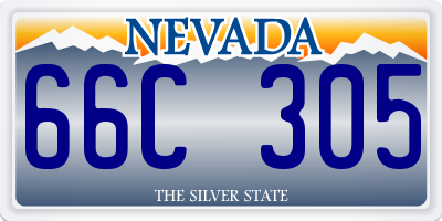 NV license plate 66C305
