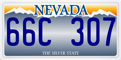 NV license plate 66C307
