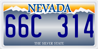 NV license plate 66C314