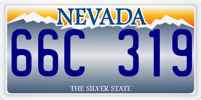 NV license plate 66C319