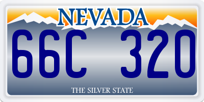 NV license plate 66C320