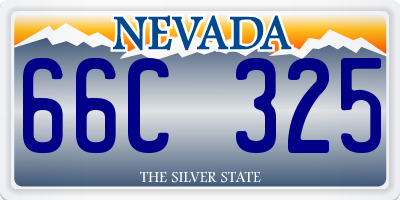 NV license plate 66C325