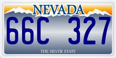 NV license plate 66C327