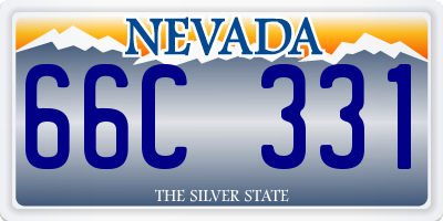 NV license plate 66C331