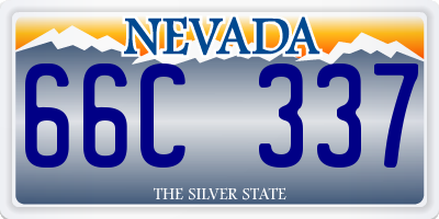 NV license plate 66C337