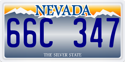 NV license plate 66C347