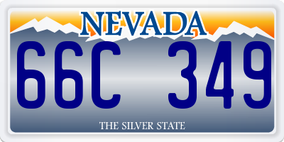 NV license plate 66C349