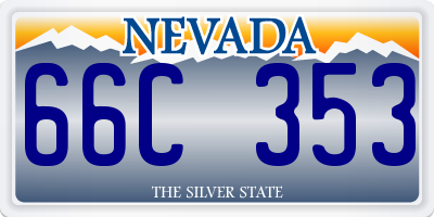 NV license plate 66C353