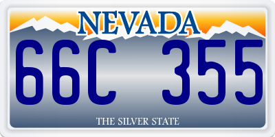 NV license plate 66C355