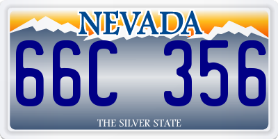 NV license plate 66C356