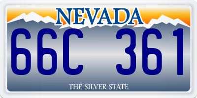 NV license plate 66C361
