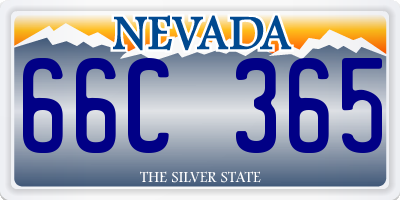 NV license plate 66C365