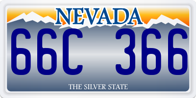 NV license plate 66C366