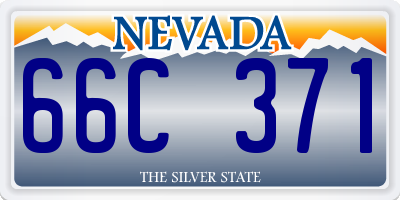 NV license plate 66C371