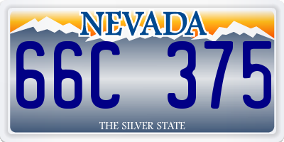 NV license plate 66C375