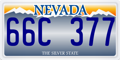 NV license plate 66C377