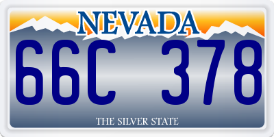 NV license plate 66C378