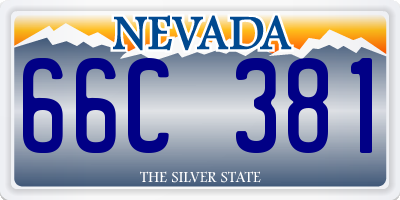 NV license plate 66C381