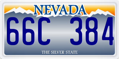 NV license plate 66C384