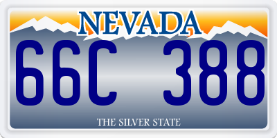 NV license plate 66C388