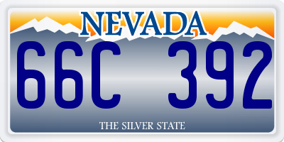 NV license plate 66C392