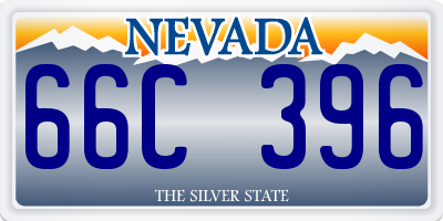NV license plate 66C396
