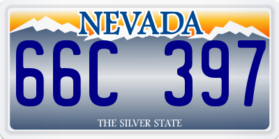 NV license plate 66C397