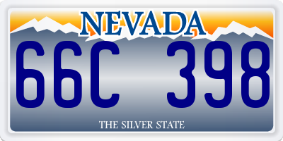NV license plate 66C398
