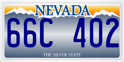 NV license plate 66C402