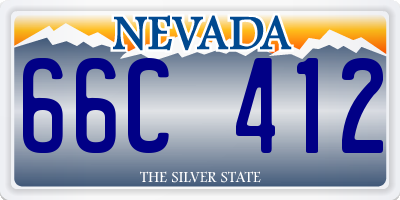 NV license plate 66C412