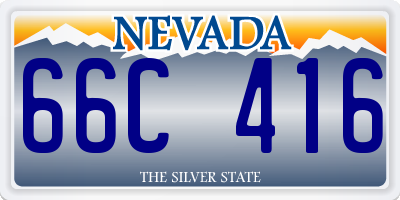 NV license plate 66C416