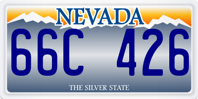 NV license plate 66C426