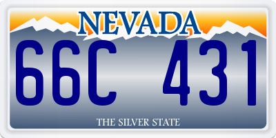 NV license plate 66C431