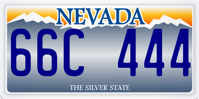 NV license plate 66C444