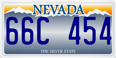 NV license plate 66C454