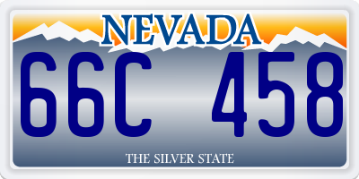 NV license plate 66C458