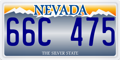 NV license plate 66C475