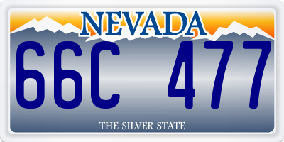 NV license plate 66C477