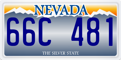 NV license plate 66C481