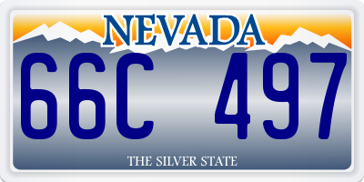 NV license plate 66C497