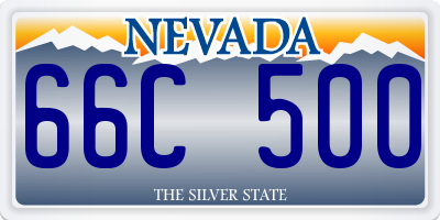 NV license plate 66C500