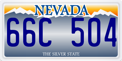 NV license plate 66C504