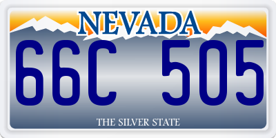 NV license plate 66C505