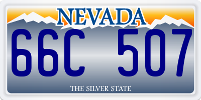 NV license plate 66C507