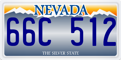 NV license plate 66C512